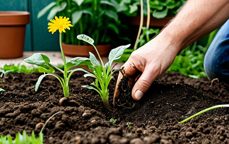Soil Health**

"A close-up professional photograph of healthy soil in an urban garden, rich in organic matter, with earthworms visible. Various vegetable seedlings are growing in the background. Fully clothed gardener tending to the soil. safe for work, appropriate content, perfect anatomy, natural proportions, professional, well-lit, family-friendly."

**